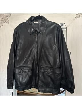 Ermenegildo Zegna mens Gently Used Quality Pelle Leather Coat 56 XXL